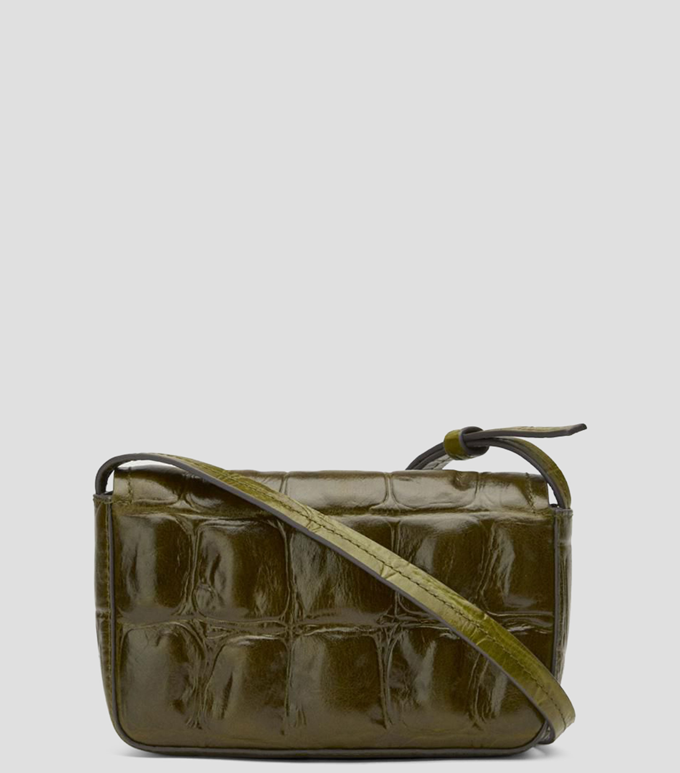 Bolsa mini crossbody en piel con grabado efecto coco sólido Mujer